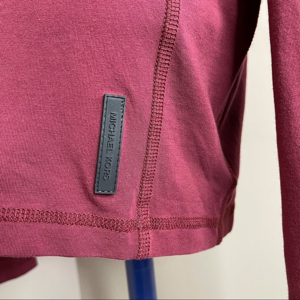 Michael Kors Mens Sweater 2XL Mock Neck Red Half Zip - Picture 7 of 14